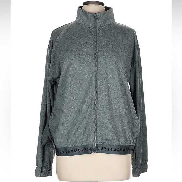 Women’s Large Under Armour Gray Full-Zip Jacket NWT - Picture 1 of 5